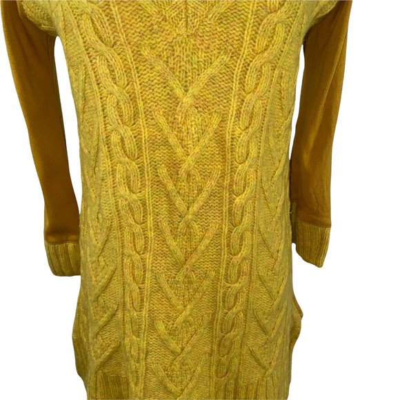 Anthropologie Pilcro Letterpress Cable Knit Mixed Fabrics Sweater Knit Top - Picture 6 of 13